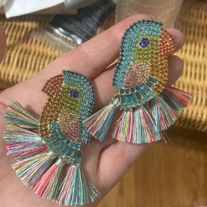 Colorful bird earrings